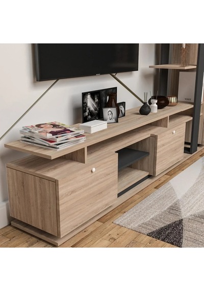 Feza Modern Tv Ünitesi Mdf Gri Feza Modern Tv Ünitesi Mdf Gri