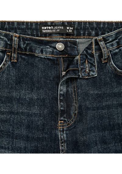 Koton Normal Bel Cepli Pamuklu Tapered Fit Jean Pantolon - Joe Jean Orta İndigo 7wam40129nd Koton Normal Bel Cepli Pamuklu Tapered Fit Jean Pantolon - Joe Jean Orta İndigo 7wam40129nd