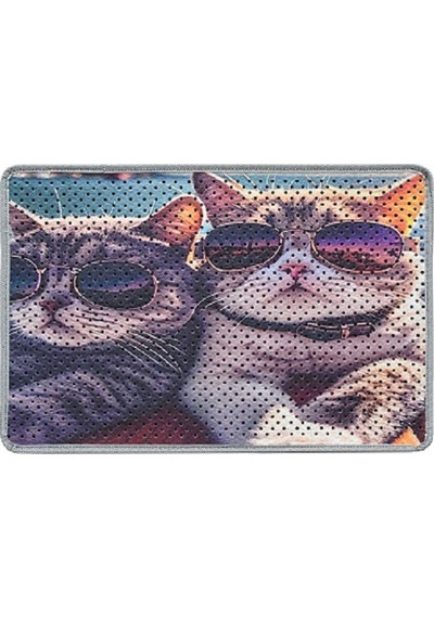 Kar Mat Kedi Tuvaleti Paspası Delikli Kedi Kumu Paspası Gözlüklü