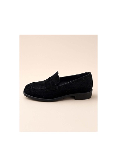 37brandshoes Siyah Süet Penny Loafer Siyah Siyah
