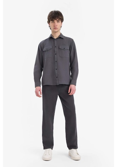 DeFacto %100 Pamuk Bol Rahat Kesim Wide Leg Geniş Paça Yazlık Keten Görünümlü Pantolon D7285AX25SPAR104