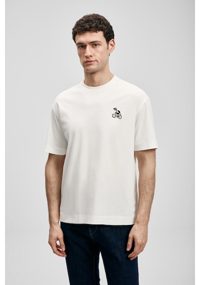 Lufian Mario Modern Grafik Erkek T-shirt 111020283 Ekru