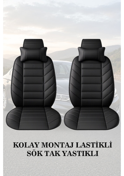 Renault Symbol 2006 Uyumlu Siyah Renk Premium Lüks 2 Adet Minder Ve Yastık