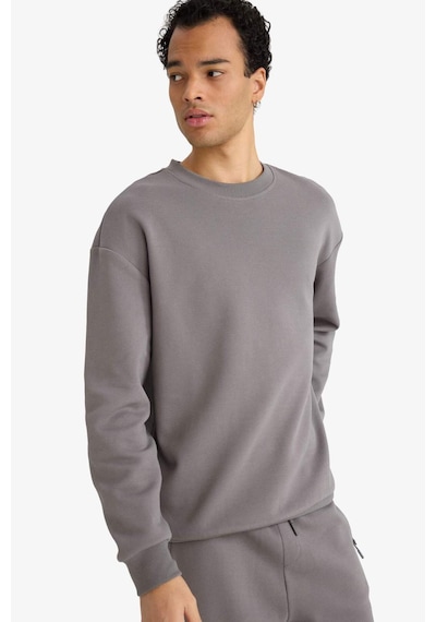 DeFacto Boxy Fit Bisiklet Yaka Basic Düz Pike Sweatshirt E1519AX25SPGR206