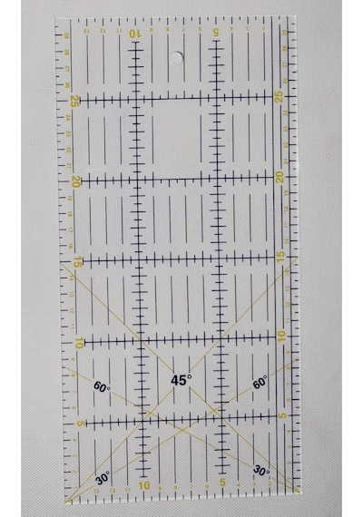 Hobi Market Art Terzi Modelist Patchwork Kırkyama Cetveli 15 x 30 CM Beyaz