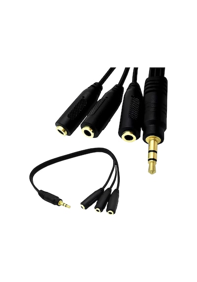 Speeduf 5+1 Ses Sistemi Bağlantı Aux Kablosu 1 Erkek 3 Dişi