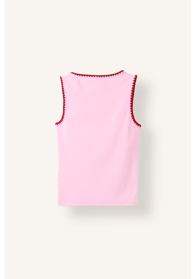 Defacto Slım Fıt Crochet Yaka Ribana Atlet Tişört F6276ax26smpn171 Pembe-pn171