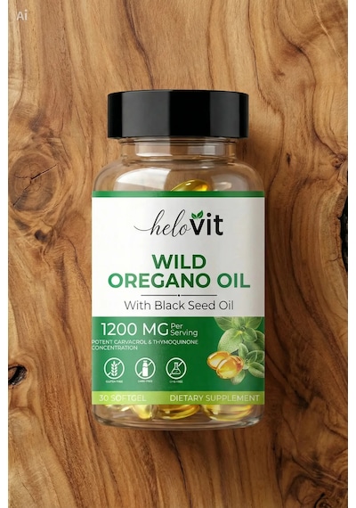 Helovit Wild Oregano Oil 1200 Mg Çörek Otu Yağı İçeren Doğal Vücut Direnci Desteği 30 Softjel