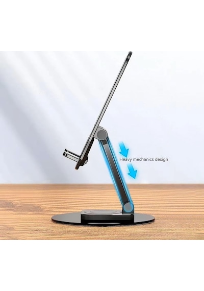 Ht-a10 Masaüstü Telefon Tablet Tutucu Stand Taşınabilir Portatif Metal Taban 360 Derece Dönebil