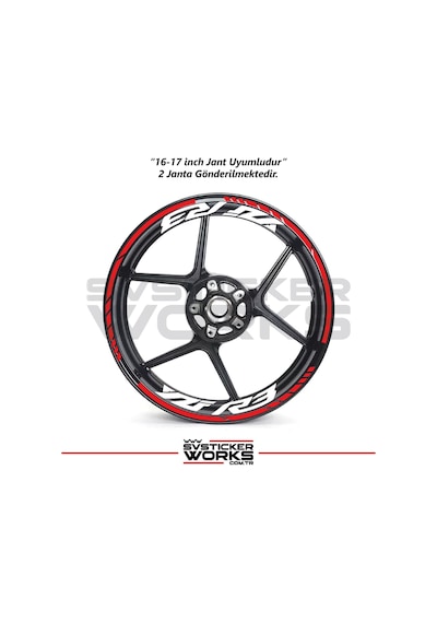 Yamaha Yzf-r3 Yazılı Jant Sticker Dış Ve İç Set Sticker Jant Şeridi Kırmızı