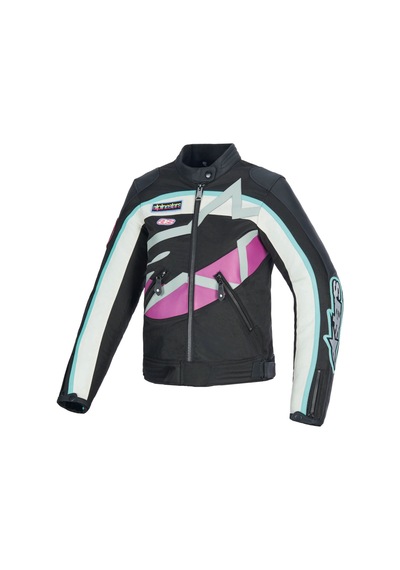 Alpinestars Idles Korumalı Kadın Motosiklet Montu Siyah Beyaz Mor