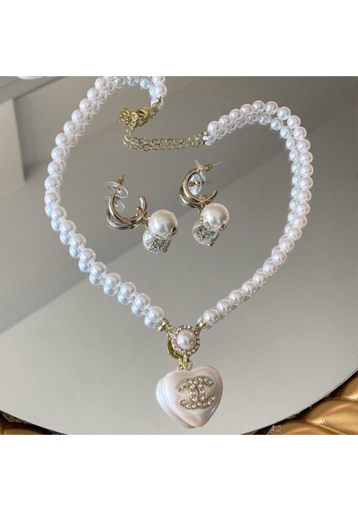 Kalp İncili Princess Gold Çelik Set Çok renkli
