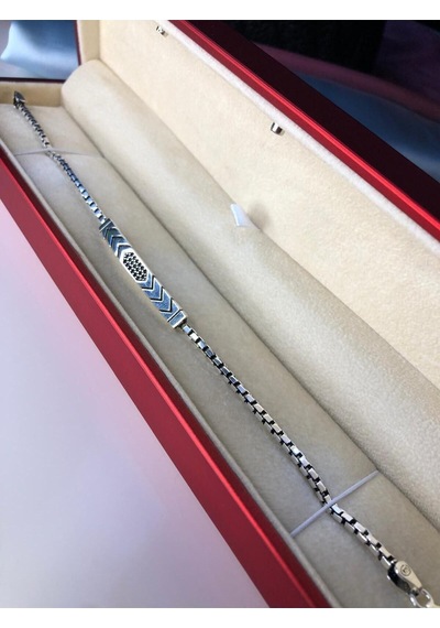 Küp Zincirli Omega Model 1 Gümüş Bileklik Işıklı Kutuda Sevgiliye Eşe Babaya Hediye