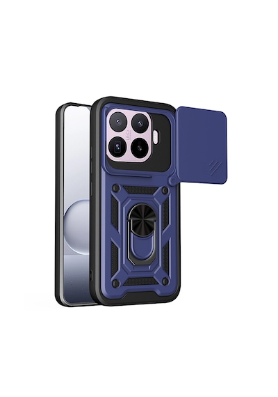 Xiaomi 17t Pro Kılıf 360 Dönebilen Magnetik Standlı Kamera Korumalı Sürgülü Vega Kapak Siyah