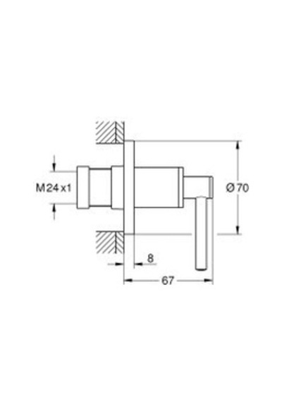 Grohe Atrio Ankastre Stop Valf - 29397000 Krom