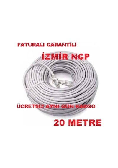 20 Metre Cat6 Internet Kablosu Modem Pc Kasa Arasi Kablo