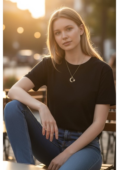 Altın Ay Yıldız Kolye ve Ucu Guler10000240