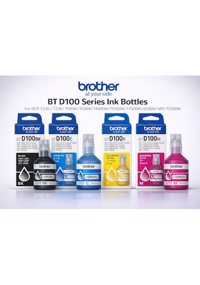 4 Renk  Mürekkep Seti Btd100 Cmyk - T230/t236/t430w//t36dw/t530dw/t535dw/t536dw/t730dw/t830dw/t920dw/t925dw/t930dw/t935dw