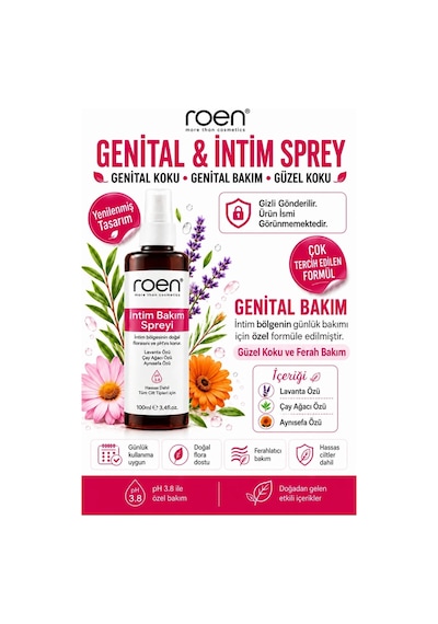 Roen Temizleme Güzel Koku ve Ferahlı Ph 3.8 Genital Bölge Intim Sprey 100 ML
