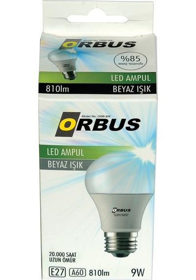 2 Adet Orbus Led Ampul 9watt E27 Duy Beyaz