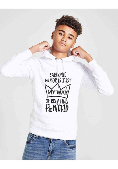 Tshirthane Riverdale My Way Baskılı Unisex Çocuk Kapüşonlu Beyaz Sweatshirt Beyaz