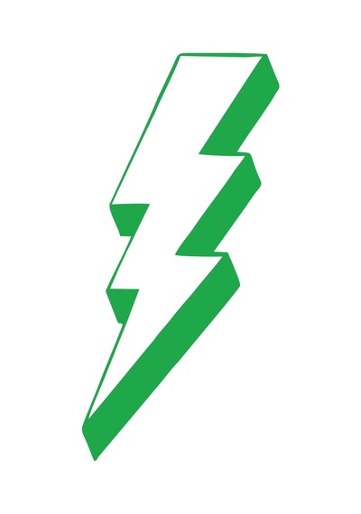 Elektirk Enerji Sticker 17x17 Cm Yeşil