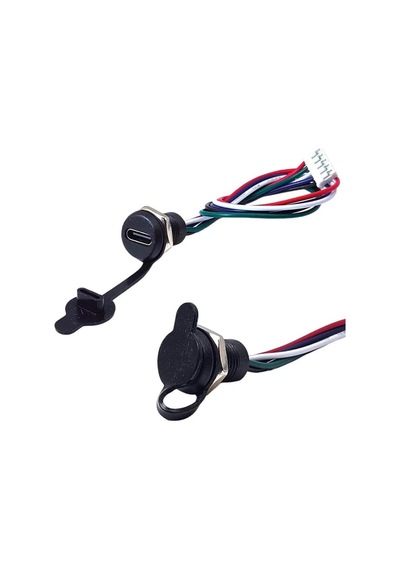 Ayt Intercom Ic-266t-2 Pano Tip Type-c Şase Dişi 5 Pin Soketli Şarj Ve Data Bağlantı Modülü Soket Su Geçirmez