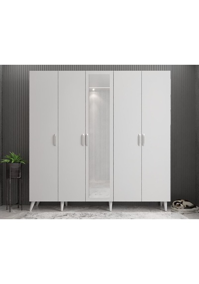 Açelya Portmanto Vestiyer Beyaz - Montaj Dahil 225cm M12
