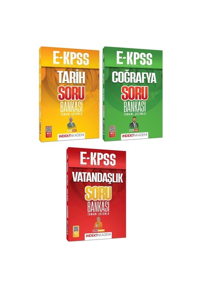 İndeks Akademi 2026 Ekpss Tarih + Coğrafya + Vatandaşlık Soru Bankası 3 Lü Set İndeks Akademi Yayıncılık