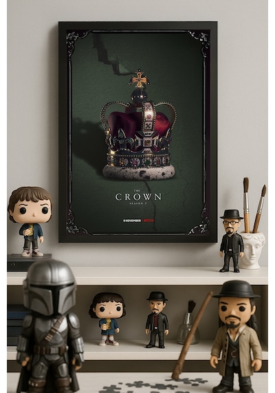 The Crown Siyah Ahşap Çerçeveli Poster, Film Duvar Tablosu