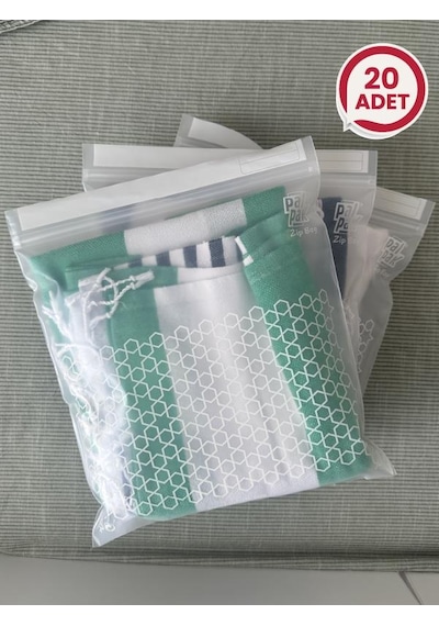 Zip Bag Premium Kilitli Çok Amaçlı Poşet 20 Adet 27x30 Cm Şeffaf