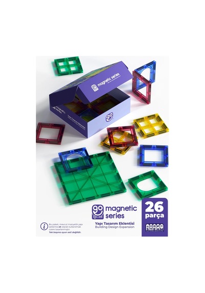 Go Magnetic Series 26 Parça Yapı Tasarım Eklentisi - Mıknatıslı Manyetik Bloklar