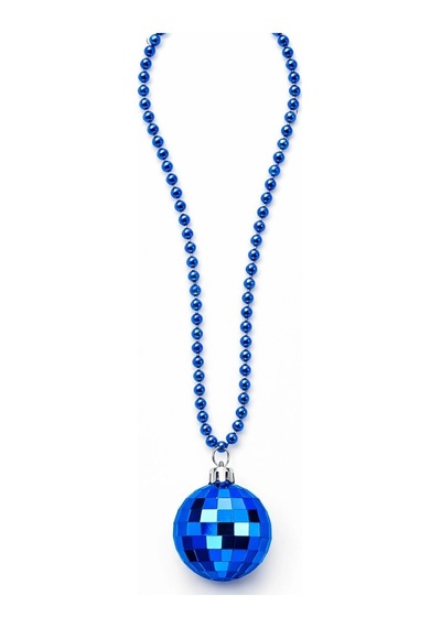 Retro Disko Topu Şekilli 8039ler 9039lar Mavi Renk Plastik Kolye