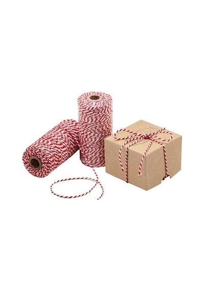Kırmızı Beyaz  Yılbaşı Paket Ipi 200 M(Twine Baker)