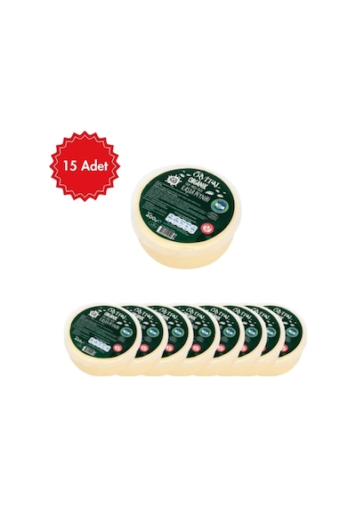 Orvital Organik Tam Yağlı Taze Kaşar Peyniri X 15 Adet 400 G Doğal &amp Lezzetli Kahvaltılık Peynir