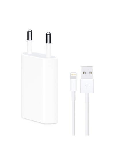 Apple Uyumlu iPhone Usba To Lightning 1m Kablolu Şarj Aleti Set Beyaz