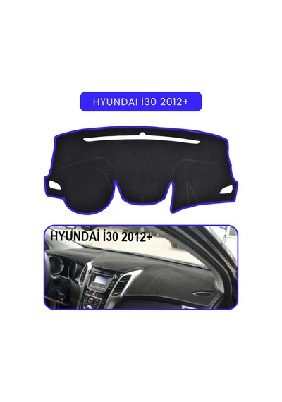 Hyundai İ30 2012+torpido Koruma Halısı Mavi Kenar