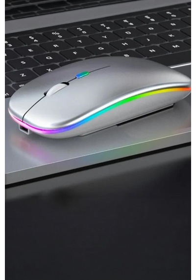 Şarjlı Rgb Işıklı Çift Modlu Kablosuz Mouse, Laptop, Tablet, Telefon, Tv Uyumlu Mouse Sessiz Diğer