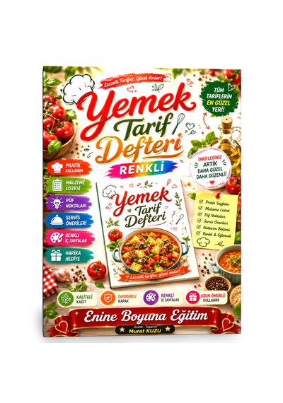 Renkli Yemek Tarif Defteri Çok Renkli