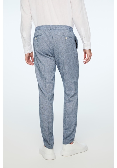 Morven Erkek Lacivert Keten Trend Desenli Lastikli Slim Fit Pantolon 26ys003003200 Lacivert