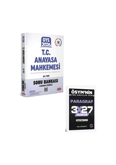 Data 2026 Gys Tc Anayasa Mahkemesi Şef, Vhki Soru Bankası Çözümlü+ Evp Akademi Paragraf