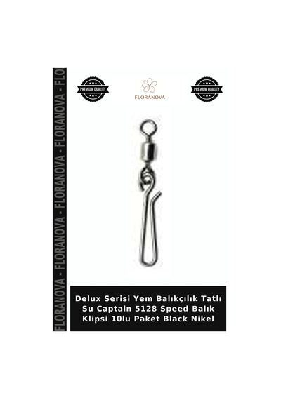 Delux Serisi Yem Balıkçılık Tatlı Su Captain 5128 Speed Balık Klipsi 10lu Paket Black Nikel 2