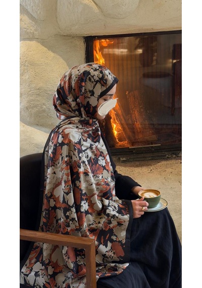 Qalortex Scarf Pamuklu Garden Desen Şal-taba