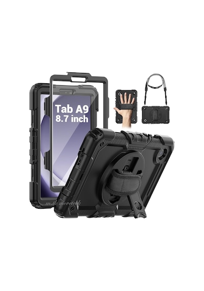 Samsung Galaxy Uyumlu Tab A9 8.7 İnç Sm-x110 Kılıf Askılı Zırh Tank