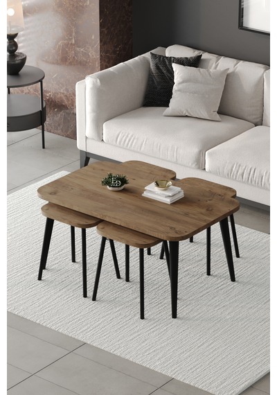 Roma Orta Sehpa Metal Ayaklı , 4+1 Orta Sehpa , 100 X 60 X 50 Cm Siyah Metal Atlantik Çam Roma Orta Sehpa Metal Ayaklı , 4+1 Orta Sehpa , 100 X 60 X 50 Cm Siyah Metal Atlantik Çam