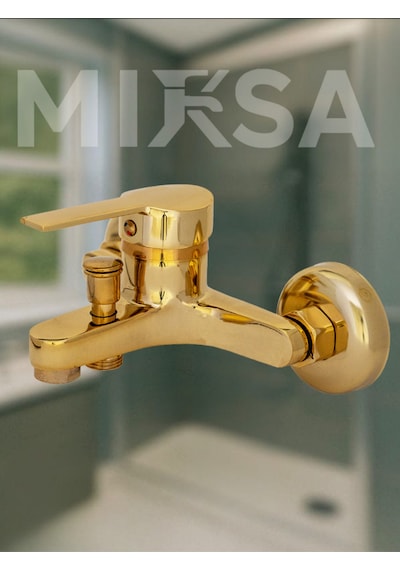 Gold Mix Banyo Duş Bataryası Musluğu , Yerli Üretim Altın