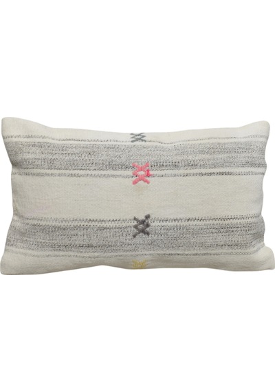 Zehra Abla Halı Yeni El Dokuma Dekoratif Lumbar Kilim Kırlent Yastık Kılıfı 6842 Çok Renkli