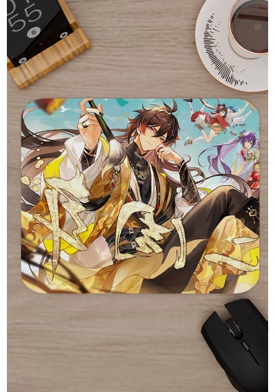 Zhongli Genshin Impact Anime Gacha V3 - 22x18 Gaming Mouse Pad Fare Altlığı