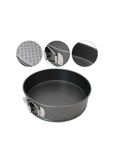 24cm Çelik Teflon Kek Kalıbı Kilitli Kelepçeli Yanma Yapışma Yapmayan Kilitli Yuvarlak Metal Kalıp Diğer