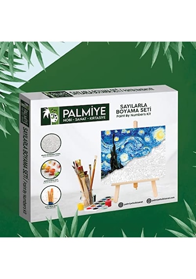 Sayılarla Boyama Tuval Seti Fırça Boya Dahil Çıtalı 40x50 Cm - İnci Küpeli Kız